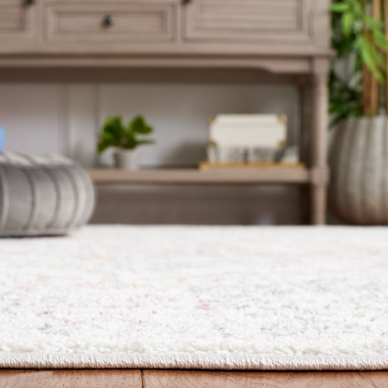 Layla LAY103 Power Loomed Area Rug - Ivory Grey/Pink - 6'7"x6'7" - Safavieh