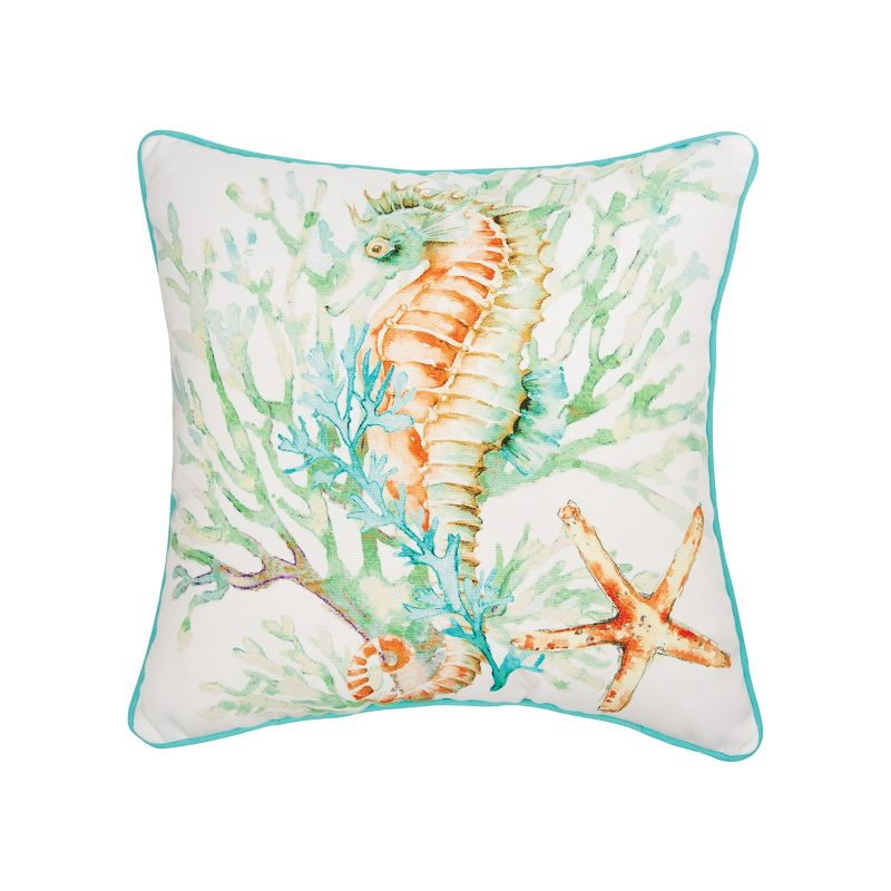 C&F Home Chandler Colorful Seahorse Printed Throw Pillow
