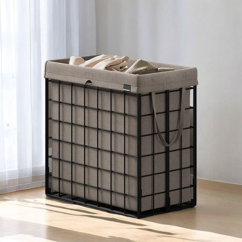 Laundry Hamper with Removable Washable Liner, 29 Gal. (110L) Collapsible Clothes Basket with Metal Wire Frame Laundry Bin