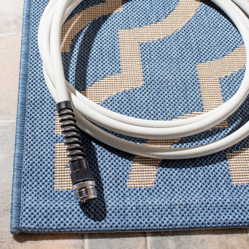 Courtyard CY6926 Power Loomed Indoor and Outdoor Area Rug - Blue/Beige - 9'x12' - Safavieh