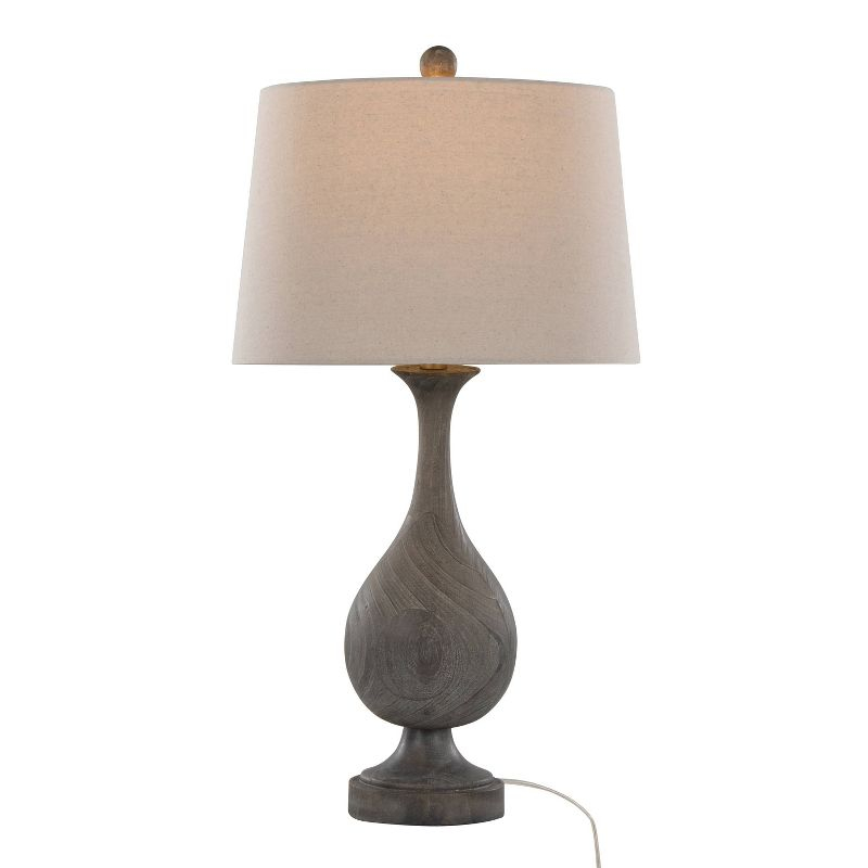 LumiSource (Set of 2) Cipolla Poly 29" Farmhouse Table Lamps Griffin Wood Polyresin Antique Soft Brass and Natural Shade from Grandview Gallery
