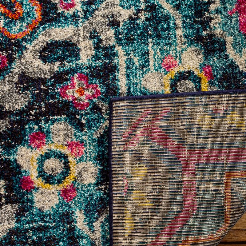 Monaco MNC252 Power Loomed Indoor Area Rug - Blue/Fuchsia - 4'x5'7" - Safavieh.