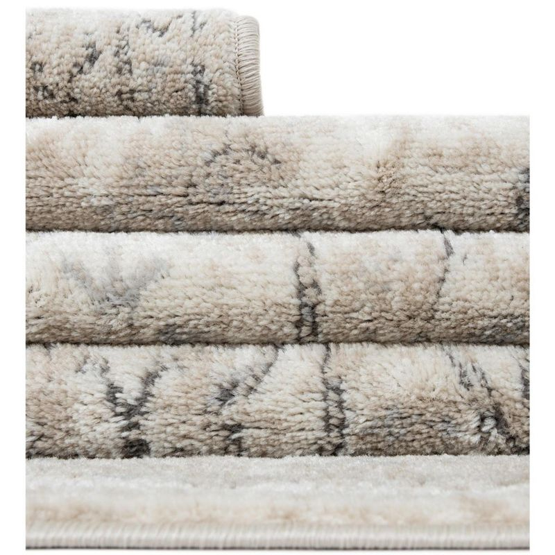 Unique Loom Portland Collection Area Rug - Central (5' 3" Octagon Ivory/Gray)