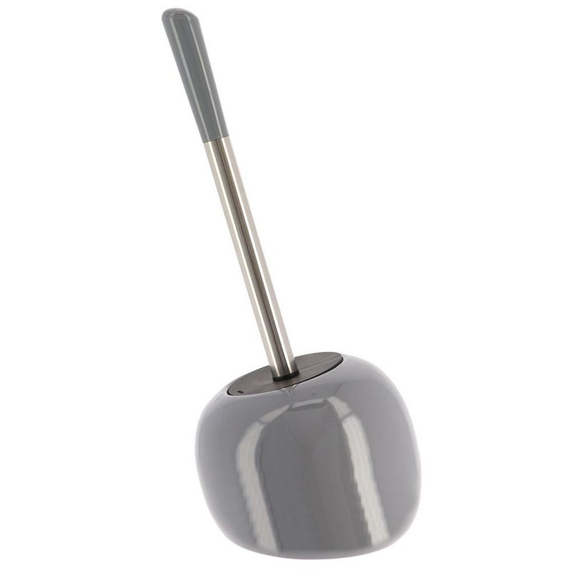 Evideco French Home Goods PISE Freestanding Grey Toilet Brush and Holder Set