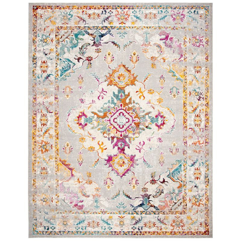 Crystal CRS521 Power Loomed Area Rug - Grey/Cream - 8'x10' - Safavieh.
