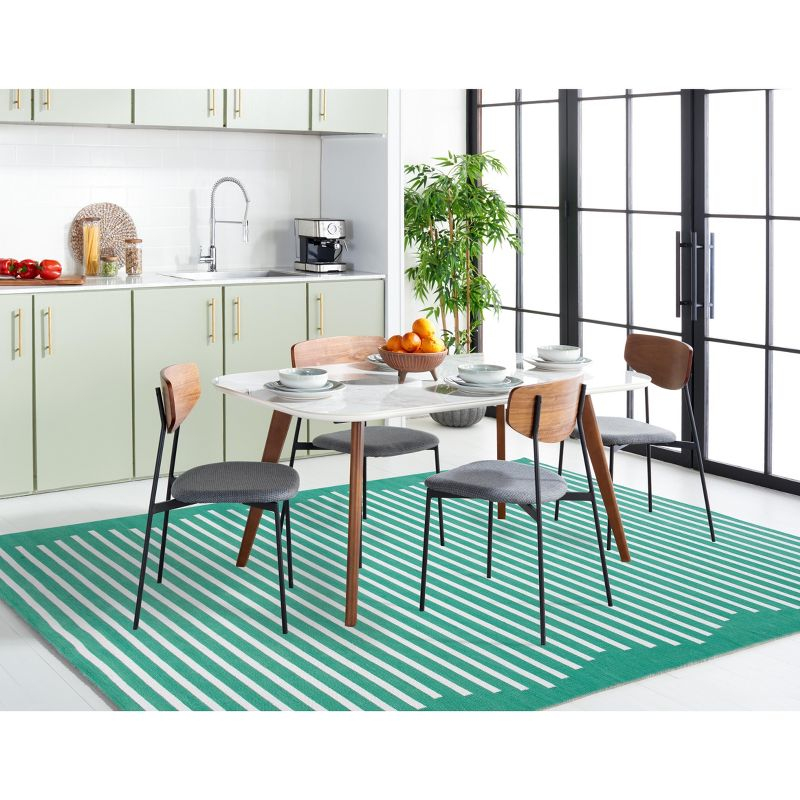 Montauk MTK313 Hand Woven Indoor Accent Rug - Dark Green/Ivory - 4'x6' - Safavieh