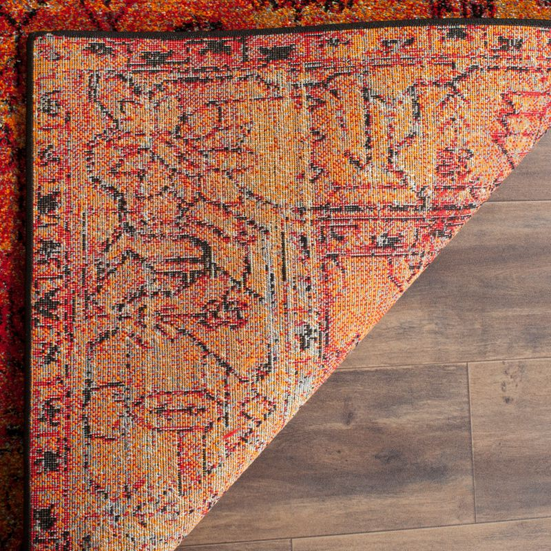 Vintage Hamadan VTH216 Power Loomed Area Rug - Orange - 5'3"x5'3" - Safavieh.