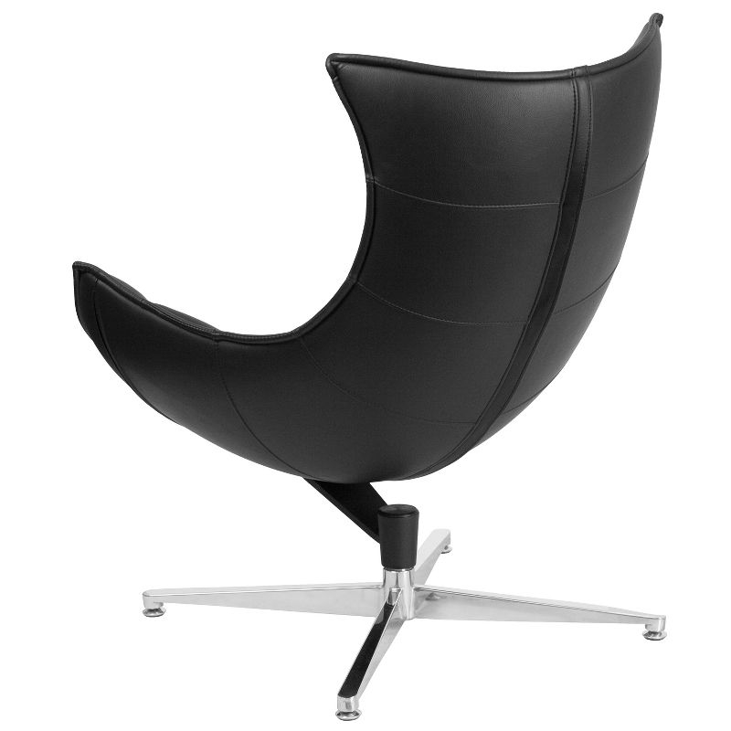 Flash Furniture Black LeatherSoft Swivel Cocoon Chair