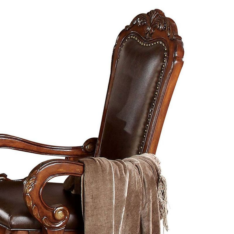 Acme Furniture Dresden Dining Chairs Brown Synthetic Leather/Cherry Oak Finish