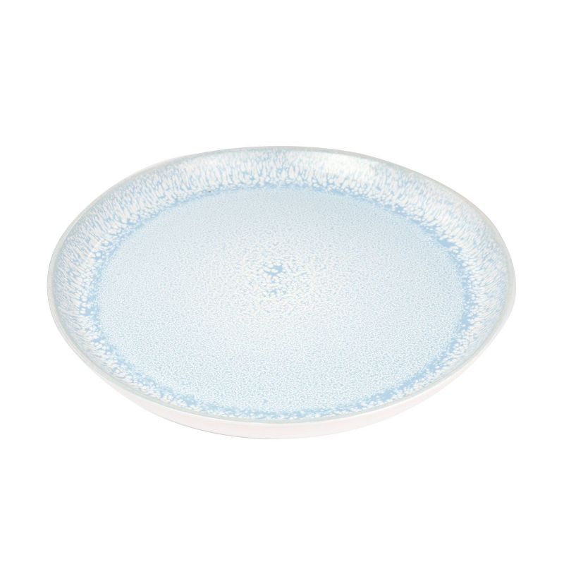 16pc Stoneware Mocha Dinnerware Set Blue - Elama: Solid Pattern, Service for 4, Includes Mugs, Plates & Bowls