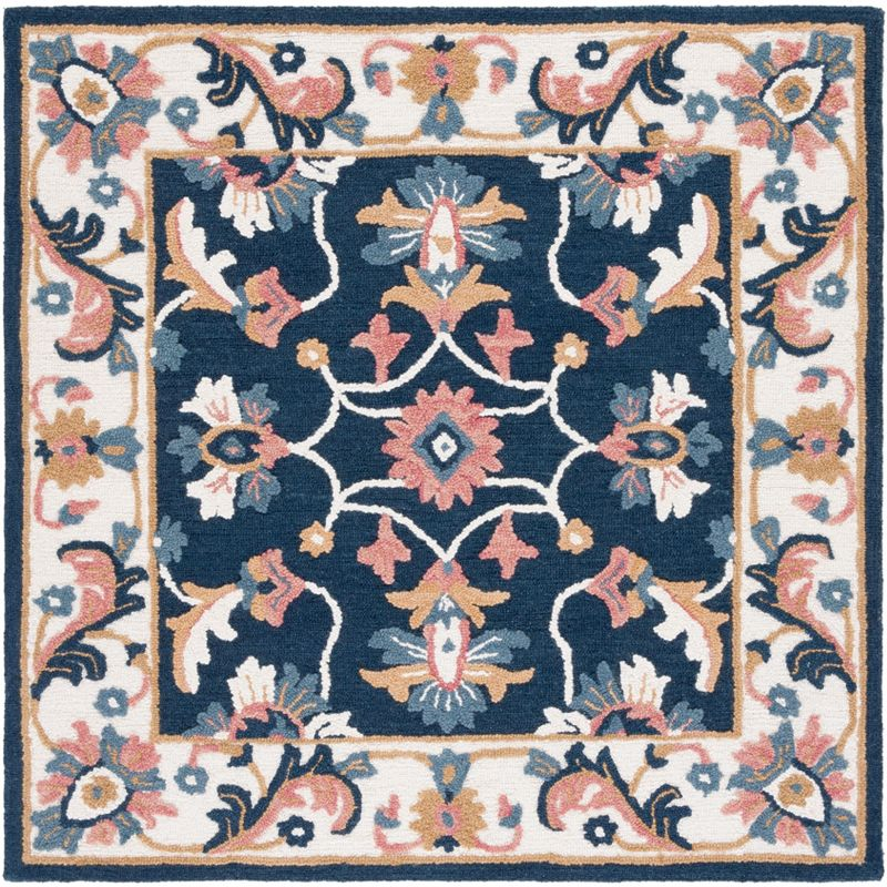 Blossom BLM176 Hand Tufted Area Rug - Blue/Ivory - 6'x6' - Safavieh.