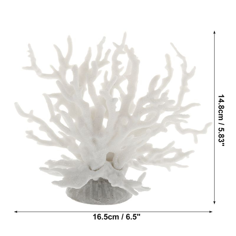Unique Bargains Colorful Coral Reef Decor Mini Faux Coral Decor for Aquarium Decorations 6.5"x5.83" 1 Pcs White