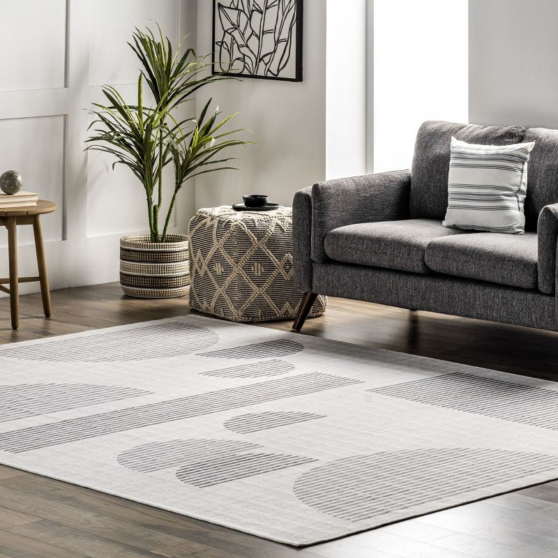 Nuloom Fae Geometric Shapes Pet Friendly Machine Washable Area Rug, 8' x 10', Ivory