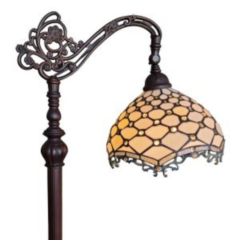 Amora Lighting Tiffany Style Jeweled Reading Floor Lamp 62" High
