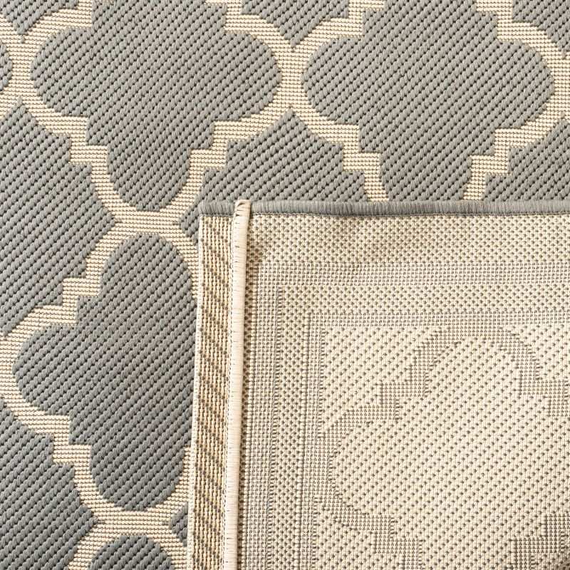 Courtyard CY6918 Power Loomed Indoor/Outdoor Area Rug - Anthracite/Beige - 4'x4' - Safavieh.