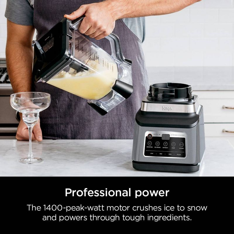 Ninja Professional Plus Kitchen Blender System and 8-Cup Food Processor with Auto-iQ Black BN803TGT: 72oz Smoothie Blender, 5 Speeds, Ice Crusher