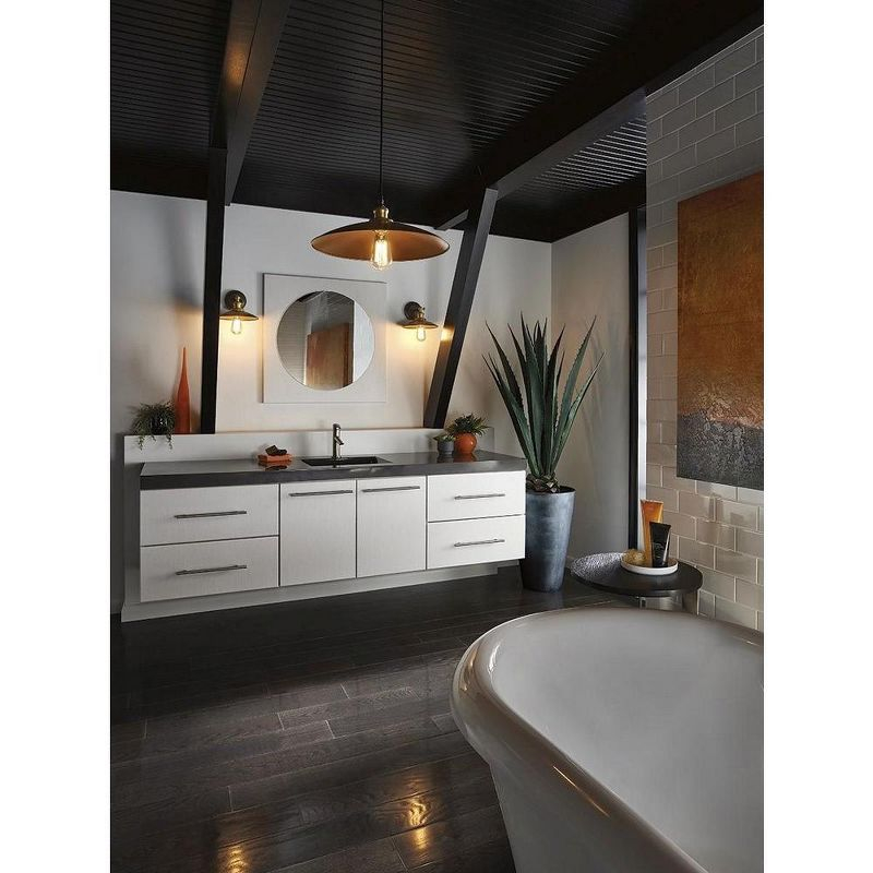 Progress Lighting Archives 1-Light Adjustable Swivel Wall Sconce, Antique Bronze, Natural Brass, Shade Included