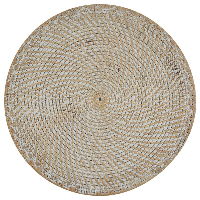 Split P White Rattan Charger Set of 4
