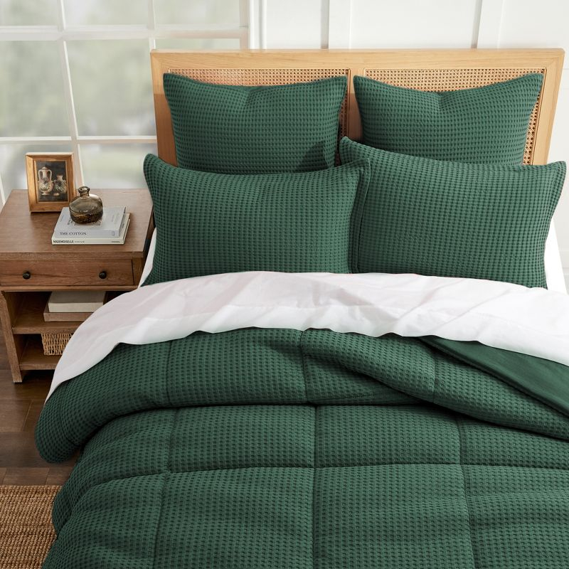 Mills Waffle Forest Green King Comforter Set - Levtex Home