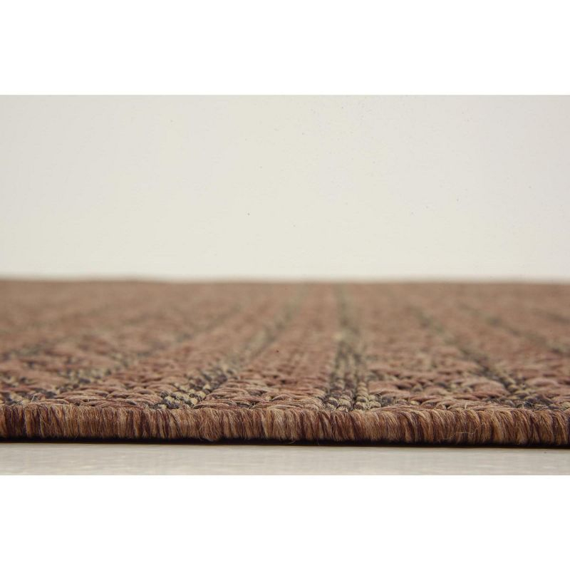 Unique Loom 6' 1 x 6' 1 Square Brown Outdoor Modern Links Area Rug