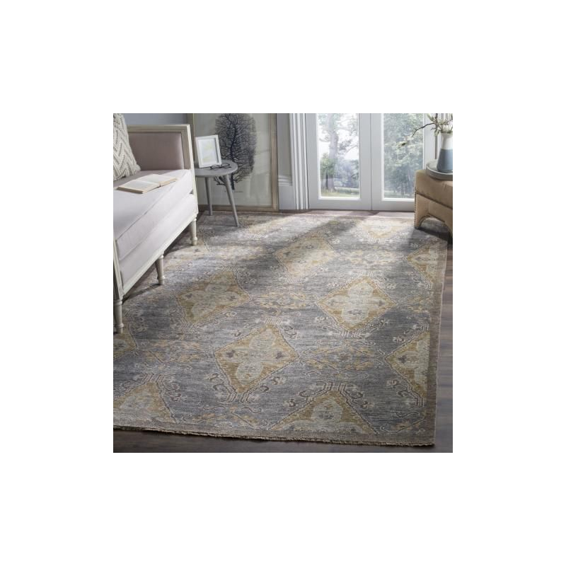 Izmir IZM124 Hand Knotted Area Rug - Charcoal/Taupe - 6'x9' - Safavieh