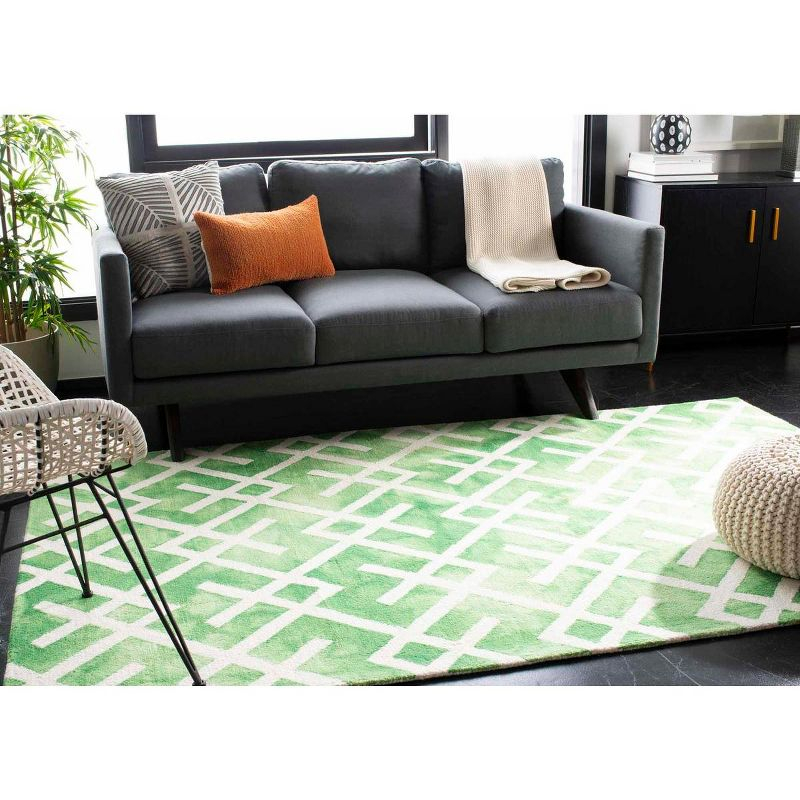 Dip Dye DDY677 Hand Tufted Area Rug - Green/Ivory - 5'x8' - Safavieh.