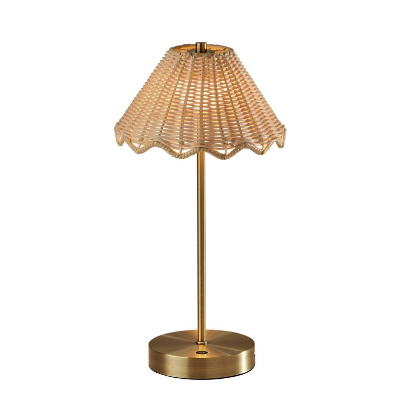 Adesso Stevie Cordless Table Lamp: 15" LED, 3-Way Dimmer, IPX4 Rated, No Assembly Required