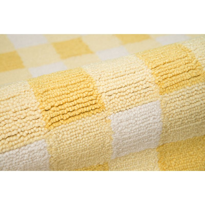 Gingham Rug - Yellow - (2'x3') - Momeni: Handmade Tufted Accent, Low Pile, Indoor Use, Classic Gingham Check Pattern