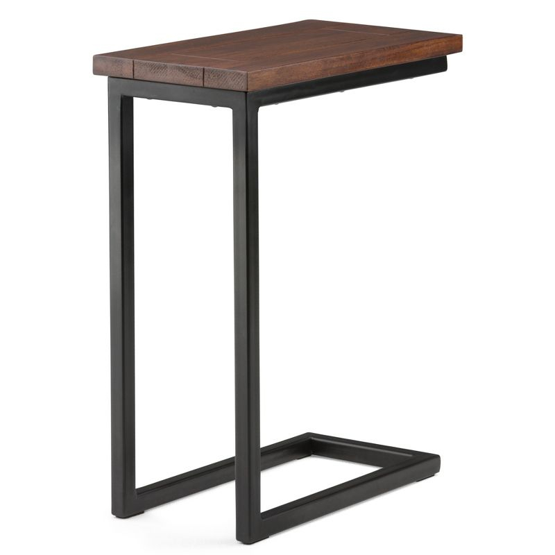 Vynxaria C-Shaped Coffee Tables - Dark Cognac Brown Elegance