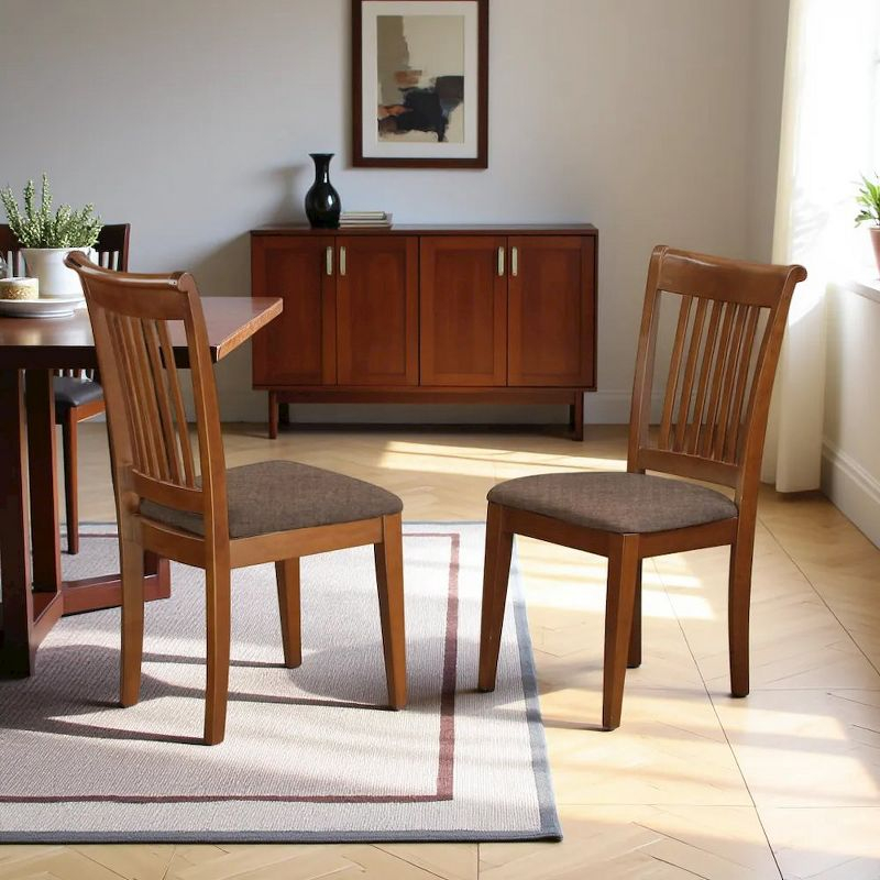 East West Furniture, Portland slat back chair for kitchen with Fabric seat