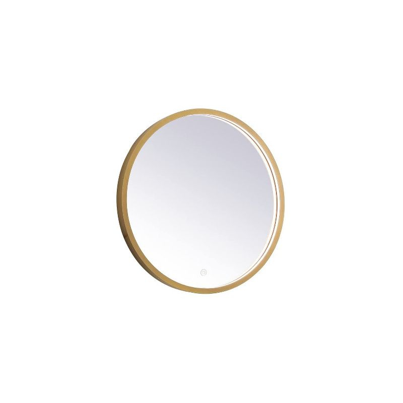 Elegant Lighting Pier 21 inch LED Mirror with Adjustable Color Temperature 3000K/4200K/6400K in Brass