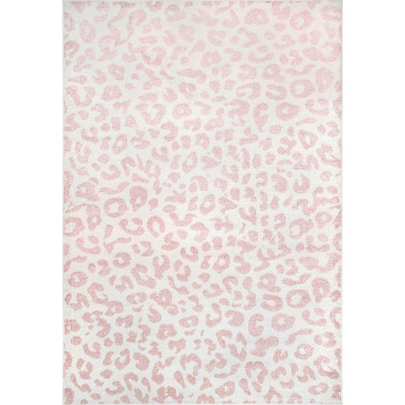 Nuloom Leopard Animal 5x7 Indoor Area Rug for Living Room Bedroom Dining Room Kitchen, Baby Pink/Ivory