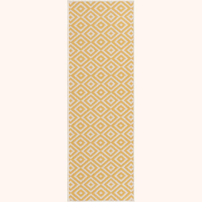 Jill Zarin 2' 0 x 6' 1 Runner Indoor/Outdoor Yellow Ivory Runner Rug