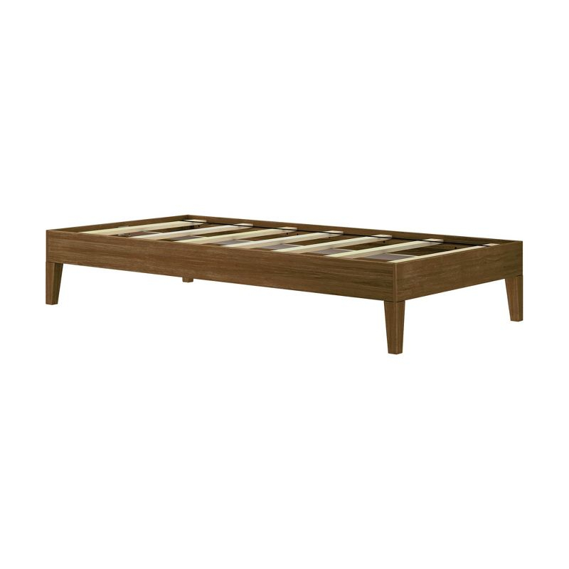 Plank+Beam Solid Wood Twin Size Platform Bed Frame, Matte Walnut