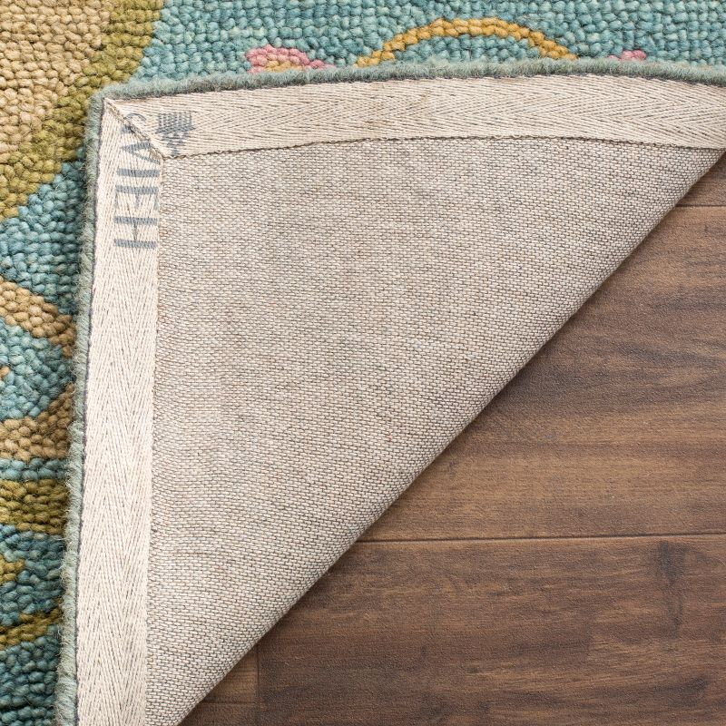 Blossom BLM675 Hand Hooked Area Rug - Blue/Multi - 6'x6' - Safavieh.