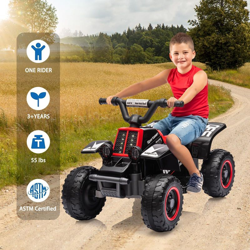 6V Ride On ATV for Kids, Powerful and Safe Ride On Toy with Rechargeable Battery