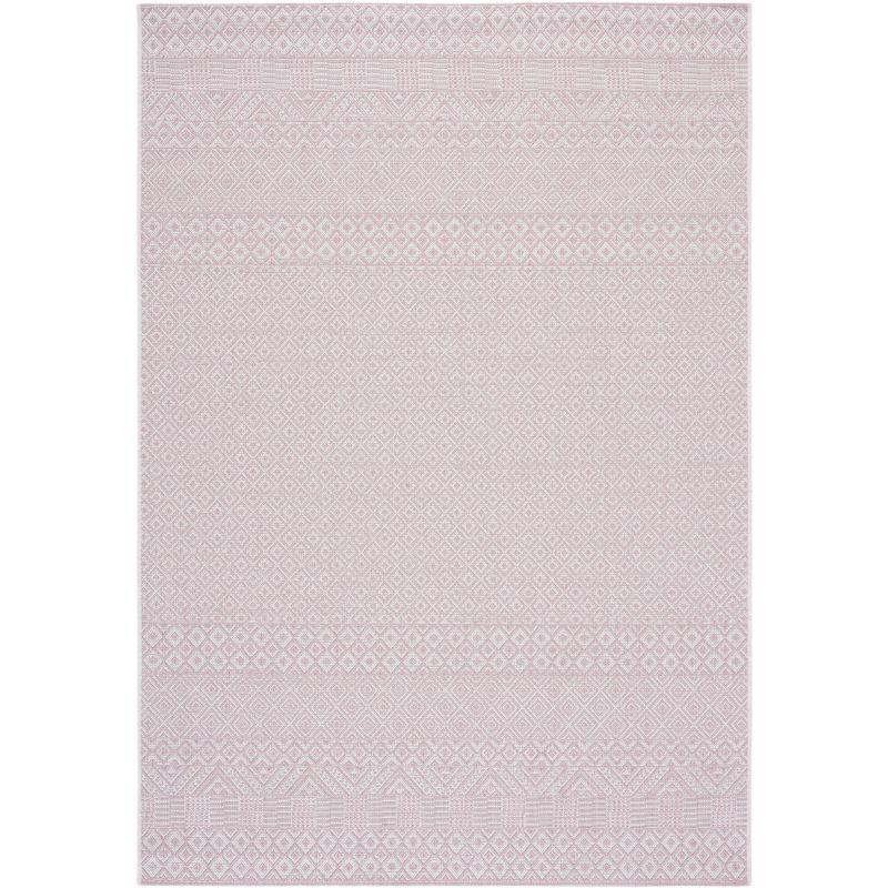 Courtyard CY8235 Power Loomed Indoor and Outdoor Accent Rug - Ivory/Soft Pink - 2'x3'7" - Safavieh
