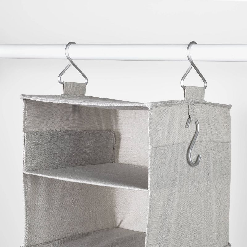 6 Shelf Hanging Fabric Storage Organizer Gray - Brightroom™: Closet Organization, 54" Height, 30 lb Capacity