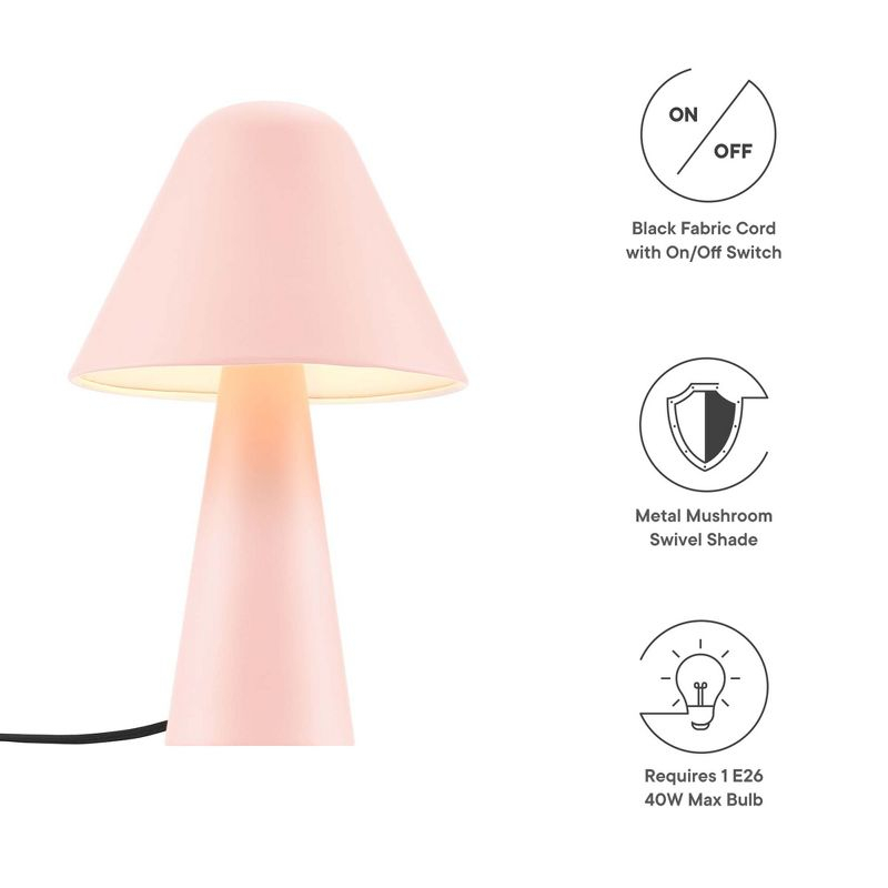 Modway Jovial Mushroom Table Lamp – Modern Metal Dome Shade Accent Light for Living Room or Bedroom