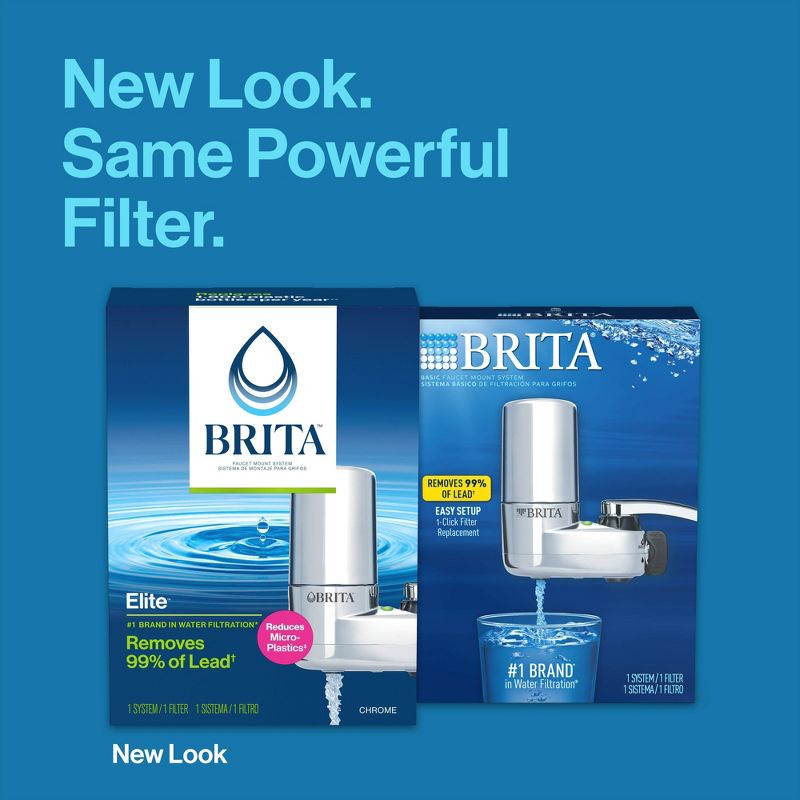 Brita Tap Water Faucet Filtration System - Chrome: Filters Chlorine & Lead, Fits Most Standard Faucets