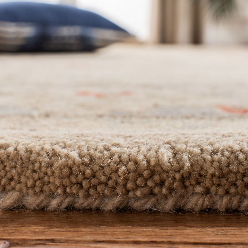 Anatolia AN569 Hand Tufted Area Rug  - Natural/Soft Turquoise - 6' Round - Safavieh.