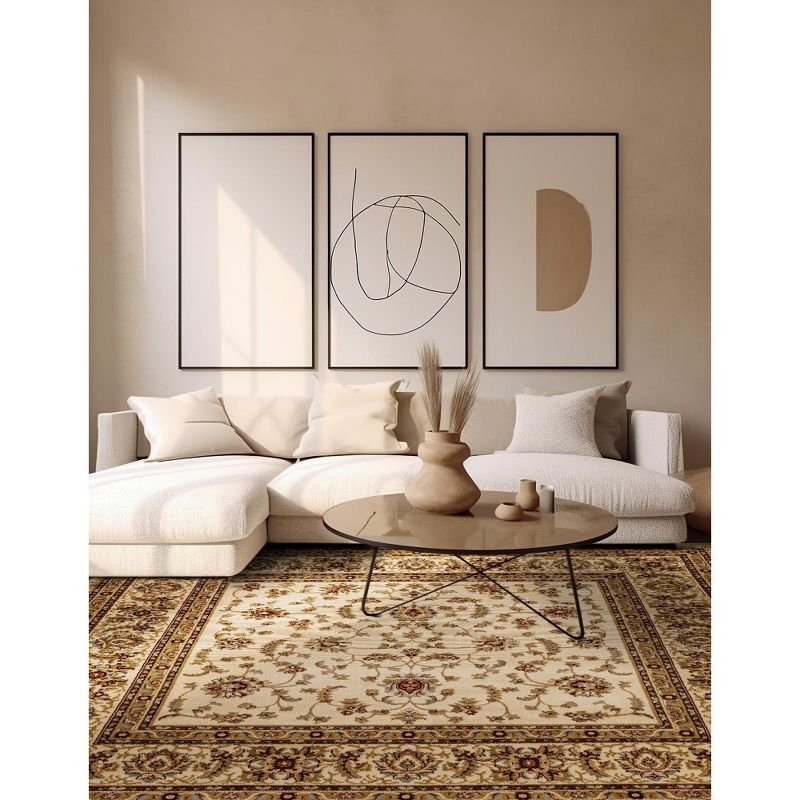 Unique Loom Voyage Collection Area Rug - St. Louis (7' 1" Square Cream/Brown)