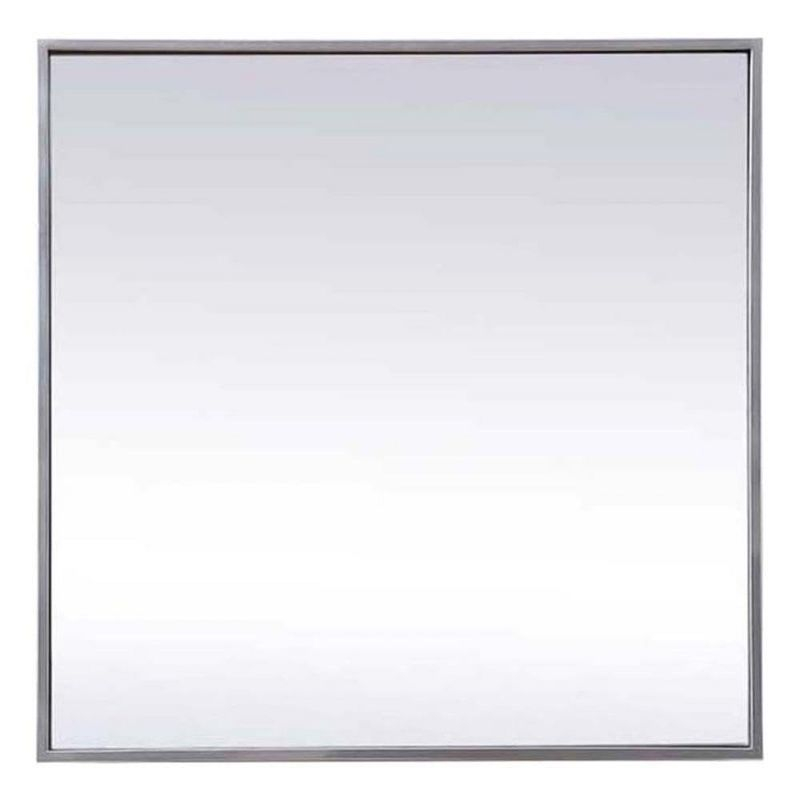 Elegant Lighting Metal Frame Square Mirror 24 inch in Silver