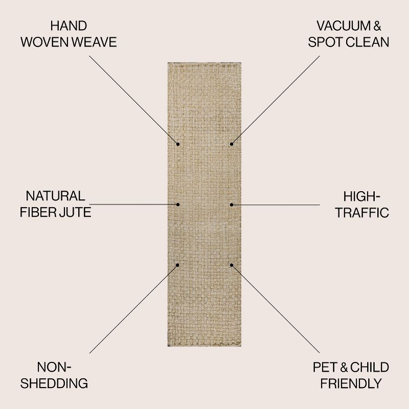 JONATHAN Y Estera Hand Woven Boucle Chunky Jute Ivory 2 ft. x 8 ft. Runner Rug