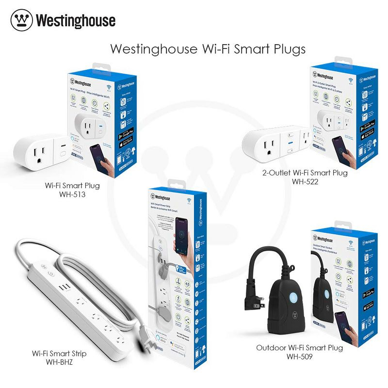 Westinghouse 94007 Sure Series Wi-Fi Single Plug Smart Outlets White