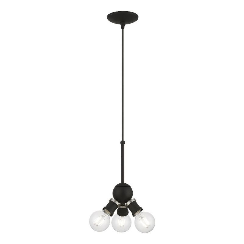 Livex Lighting Lansdale 3 - Light Pendant in  Black/Brushed Nickel