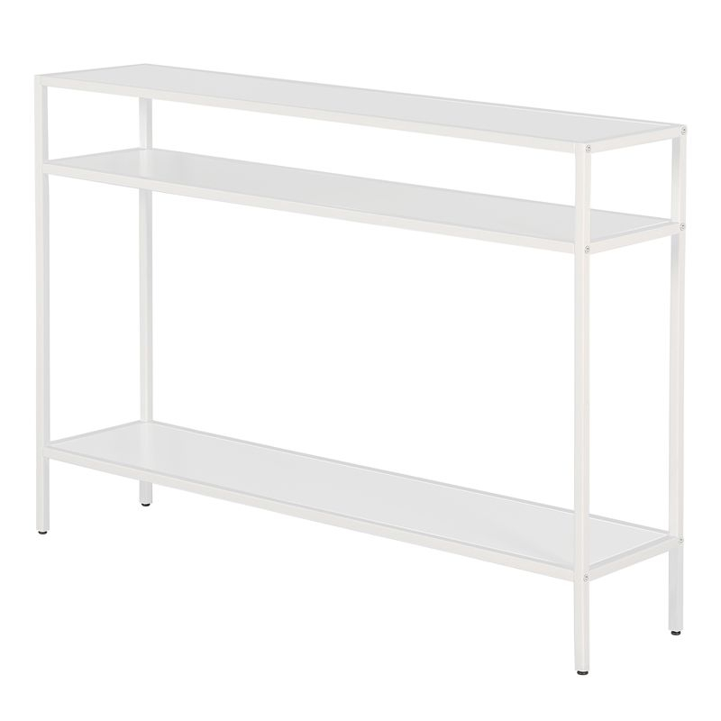 42 Inches Matte White Metal Console Table - Henn&Hart