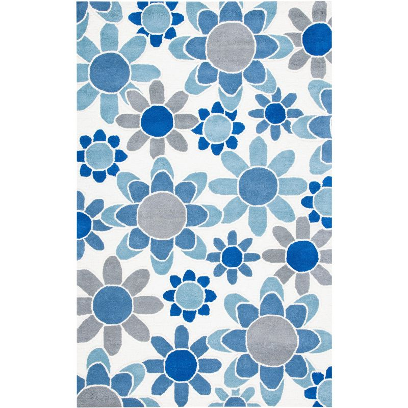 Safavieh Kids SFK923 Hand Tufted Area Rug - Ivory/Blue - 5'x8' - Safavieh.