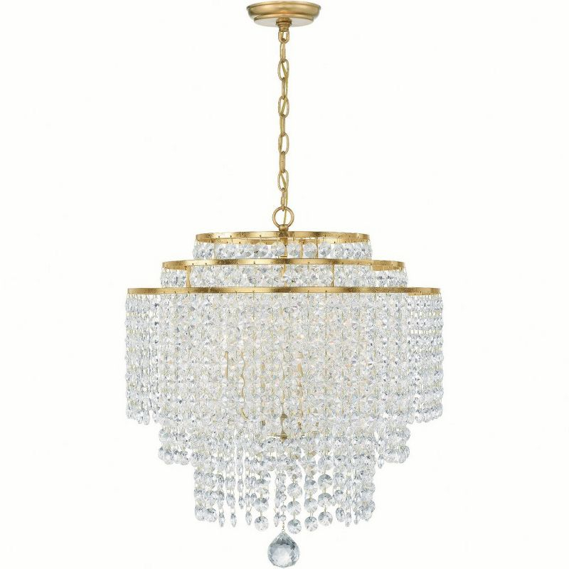 Crystorama Lighting Gabrielle 6 - Light Chandelier in  Antique Gold