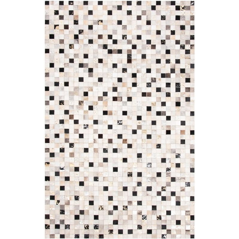 Studio Leather STL810 Hand Woven Area Rug - Ivory/Black - 5'x8' - Safavieh.
